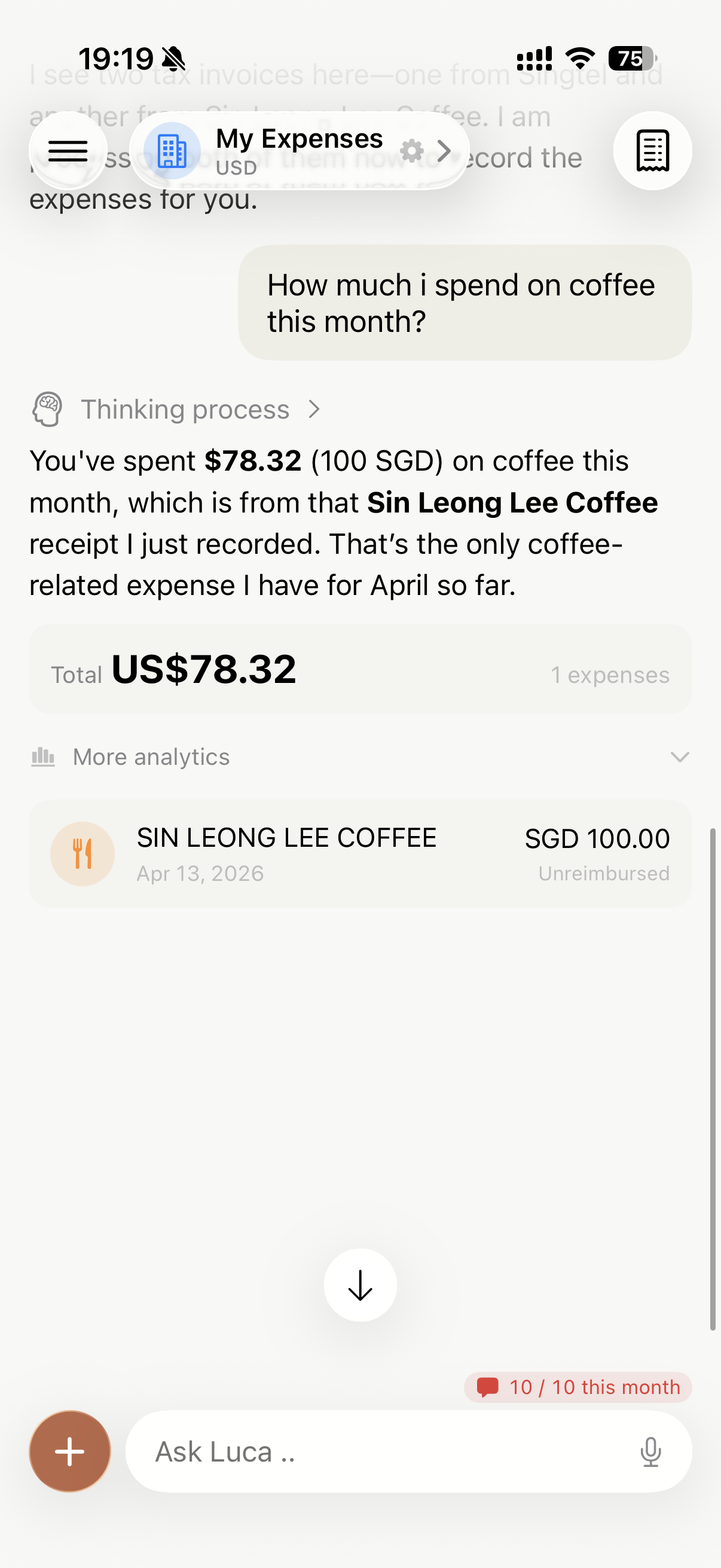 Multi-currency feature showing JPY to USD conversion